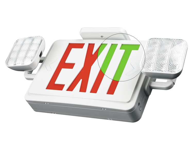 JLEC2BCW-BI-COMLE LED কম্বো জরুরী প্রস্থান সাইন এলইডি হেডস সহ
