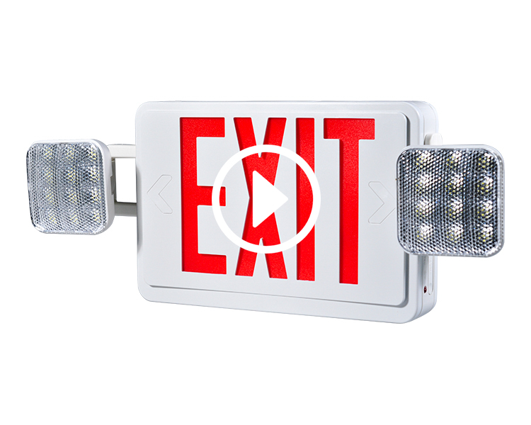 JLEC2BCW-BI-COMLE LED কম্বো জরুরী প্রস্থান সাইন এলইডি হেডস সহ